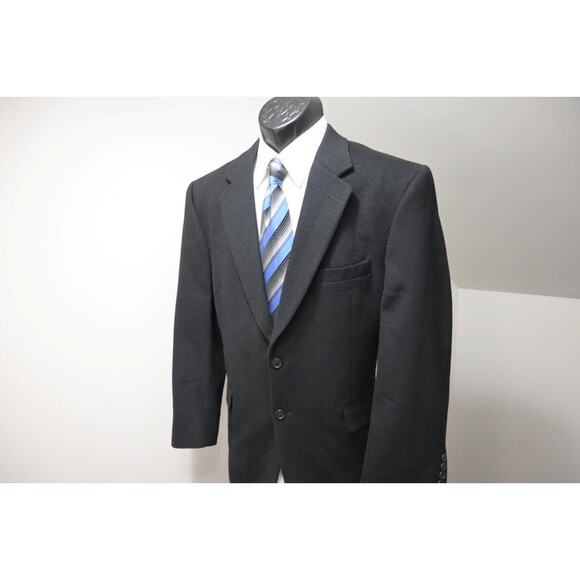 Jos A Bank Blazer Camelhair Black 2 Button Sports Jacket Mens Size 42 S